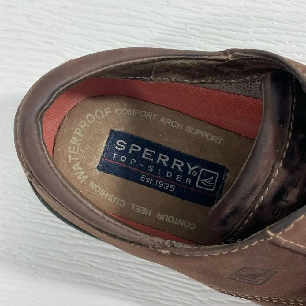 Sperry Topsider Men’s Brown Leather Lace-up Oxford Size‎ 9 Waterproof Shoes
